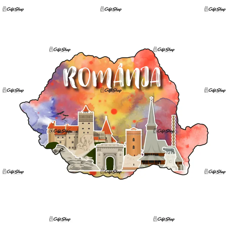 Harta, romania, magnet frigider mgs001